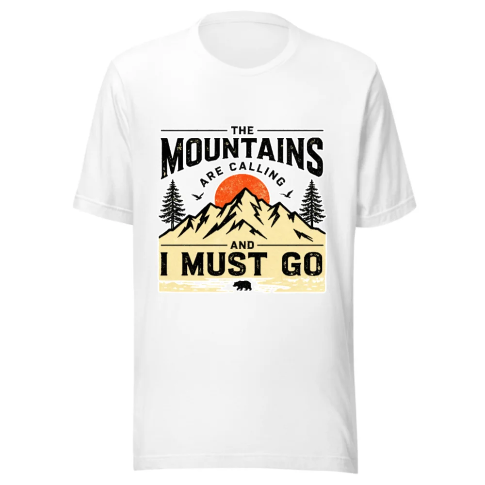 Mountains Are Calling T-Shirt – Unisex Graphic Tee for Hikers & Outdoor Lovers