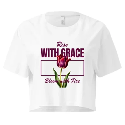 Women's Crop Top - Rise With Grace Tulip Graphic Tee
