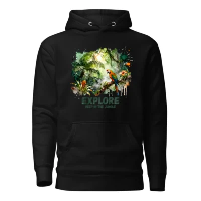 Unisex Premium Hoodie – Jungle Explorer Graphic Pullover