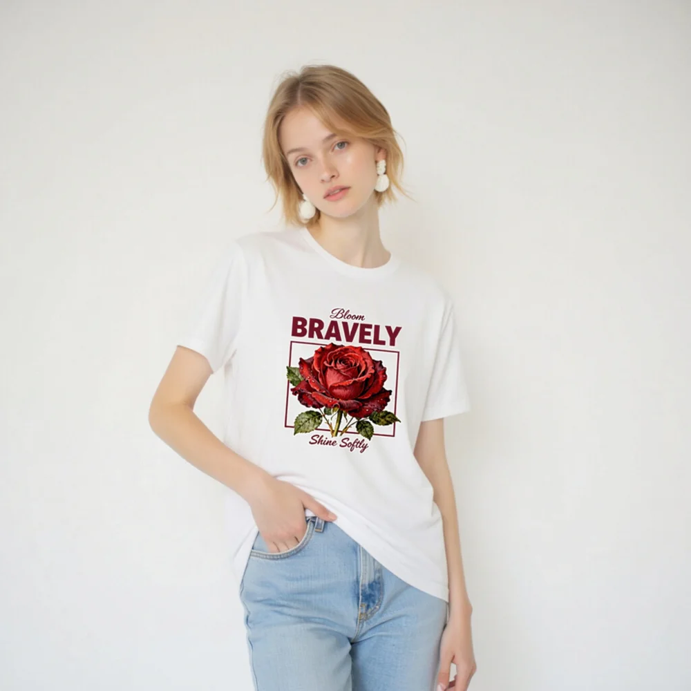 Bloom Bravely Unisex T-Shirt – Soft Cotton Graphic Tee - Image 3