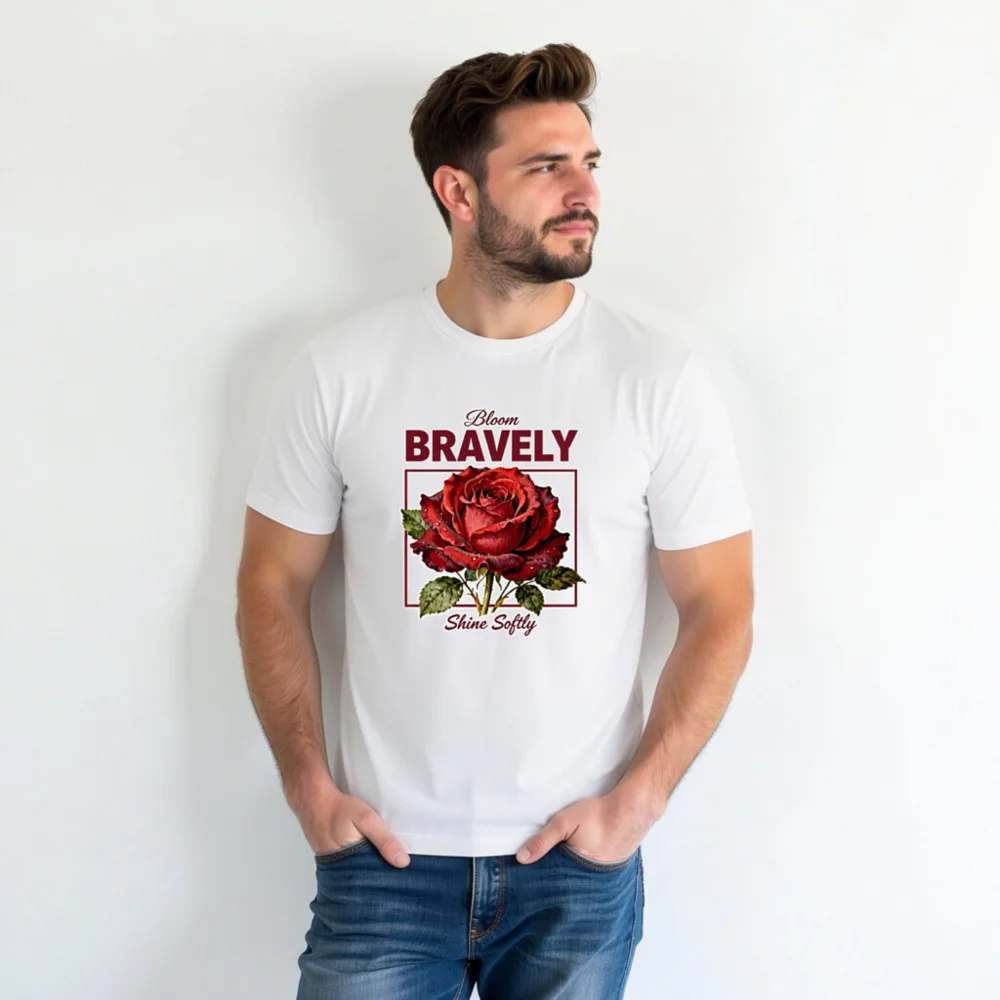 Bloom Bravely Unisex T-Shirt – Soft Cotton Graphic Tee - Image 4