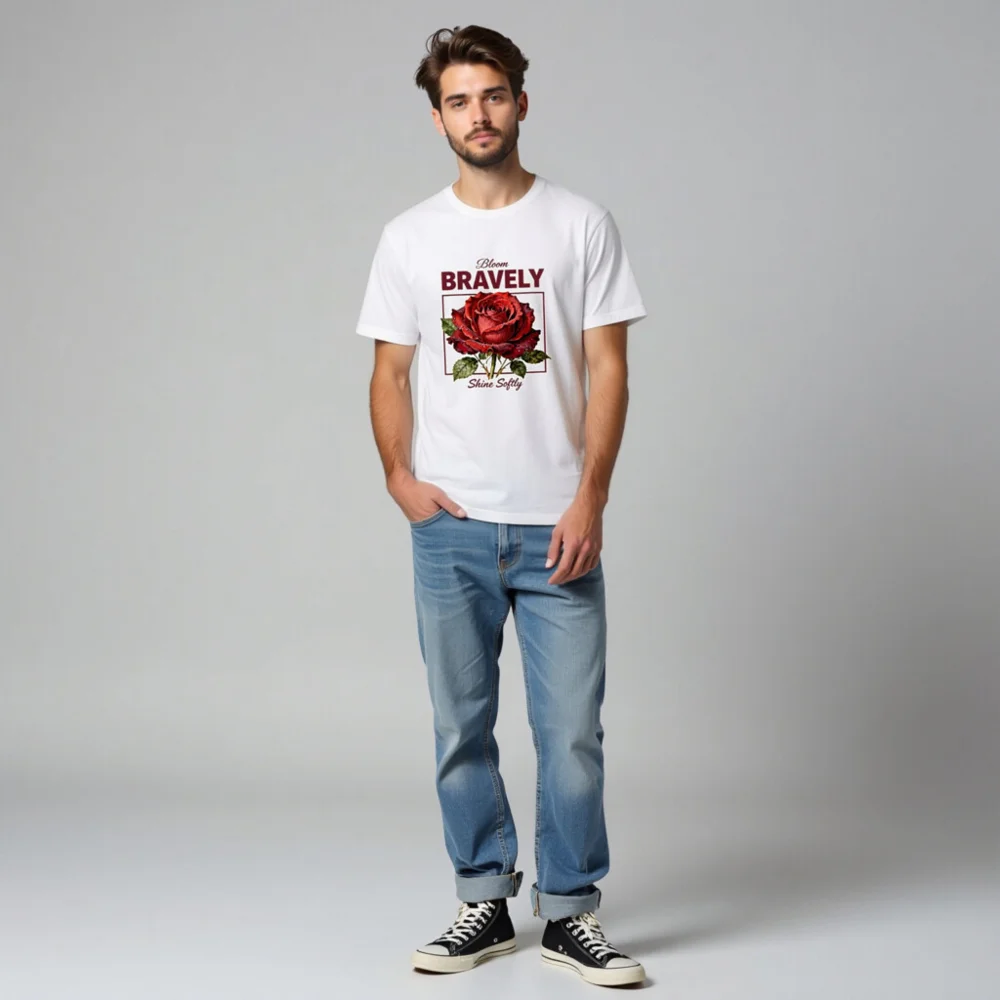 Bloom Bravely Unisex T-Shirt – Soft Cotton Graphic Tee - Image 5