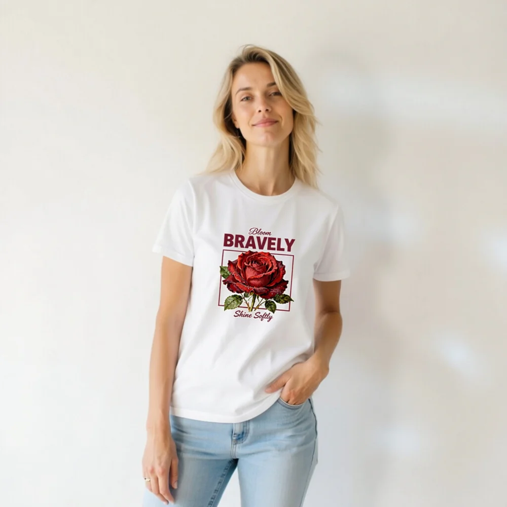 Bloom Bravely Unisex T-Shirt – Soft Cotton Graphic Tee - Image 6