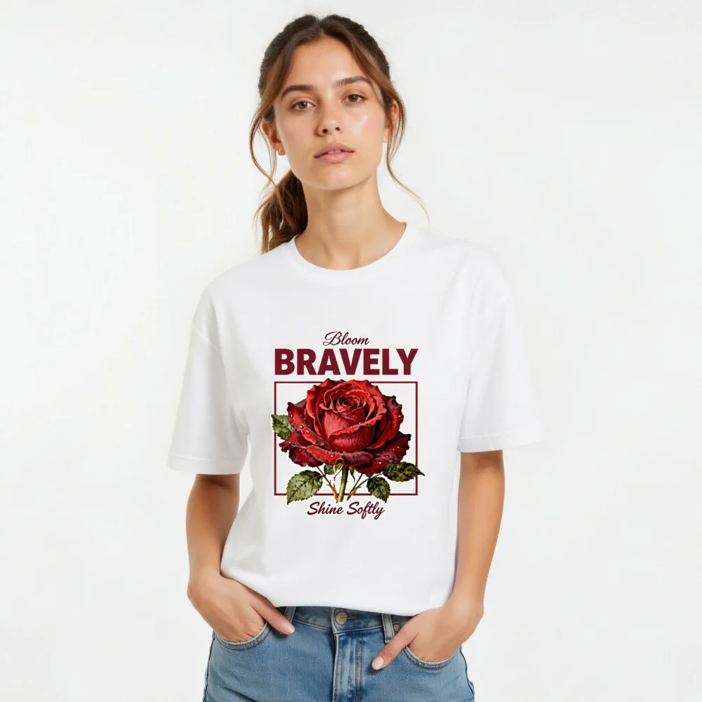 Bloom Bravely Unisex T-Shirt – Soft Cotton Graphic Tee - Image 10