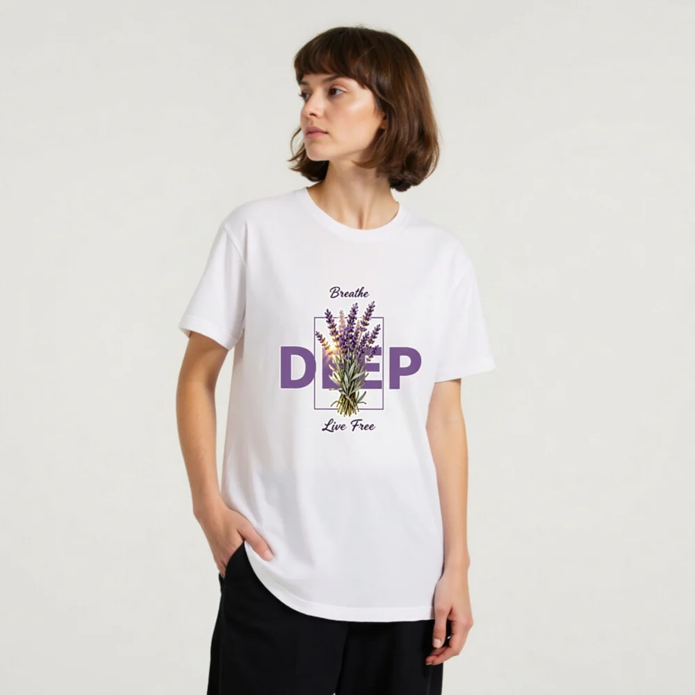 Deep Breathe Lavender Unisex Staple T-Shirt - Soft Cotton - Image 9