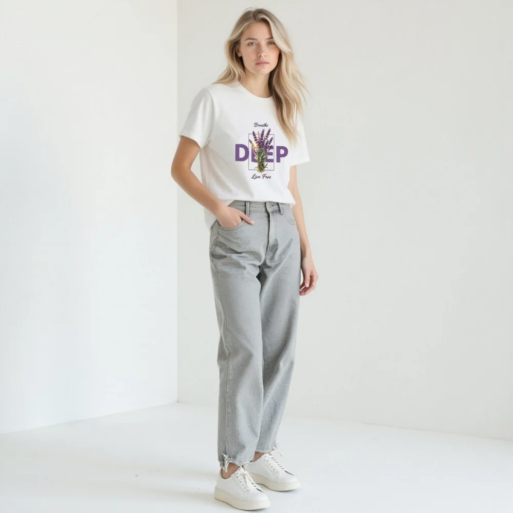 Deep Breathe Lavender Unisex Staple T-Shirt - Soft Cotton - Image 11
