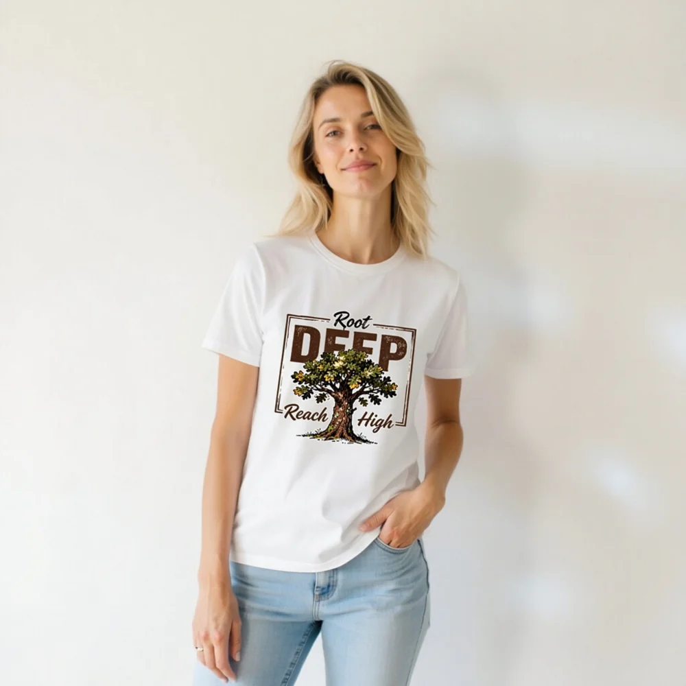Root Deep Reach High Unisex T-Shirt – Classic Fit Graphic Tee - Image 6