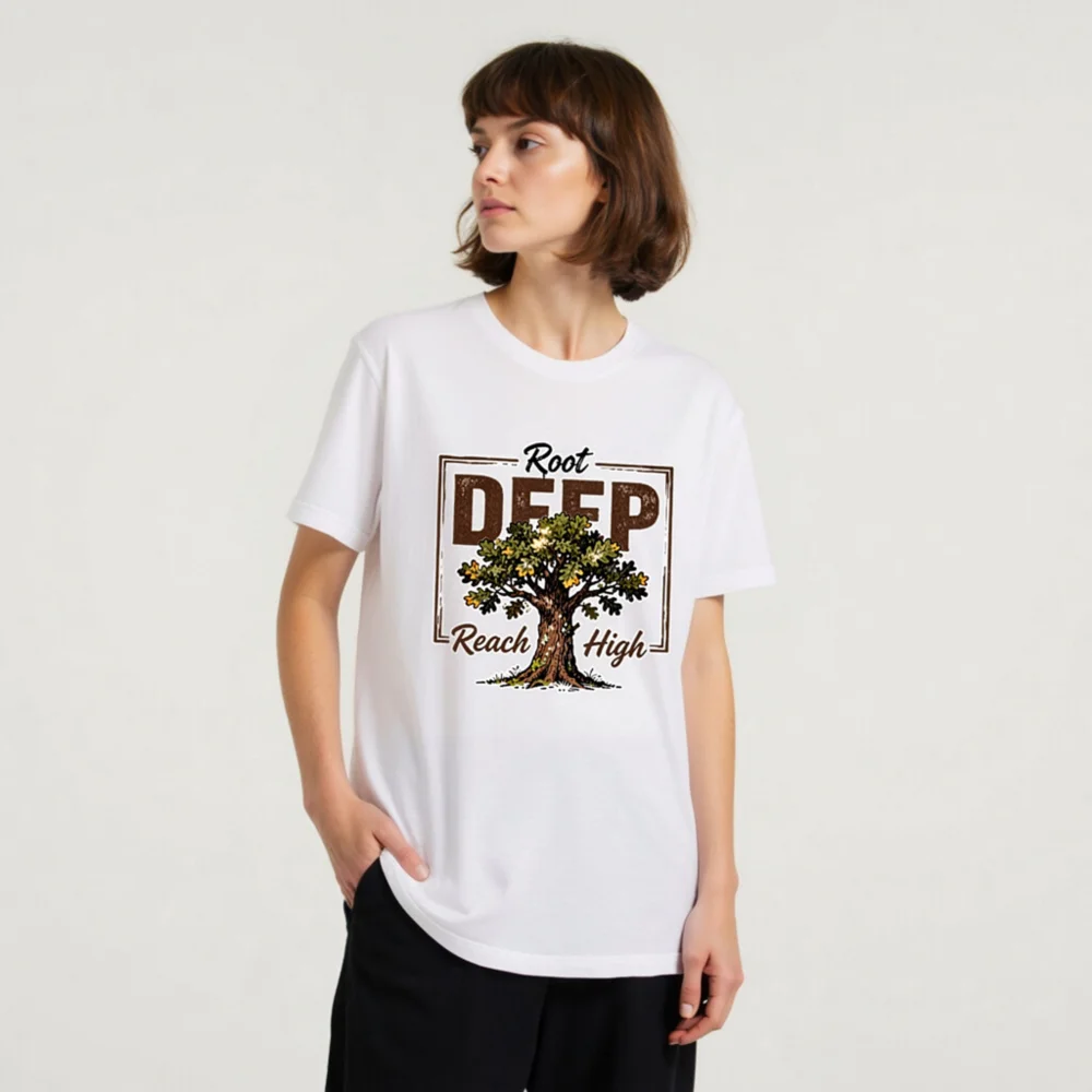 Root Deep Reach High Unisex T-Shirt – Classic Fit Graphic Tee - Image 9