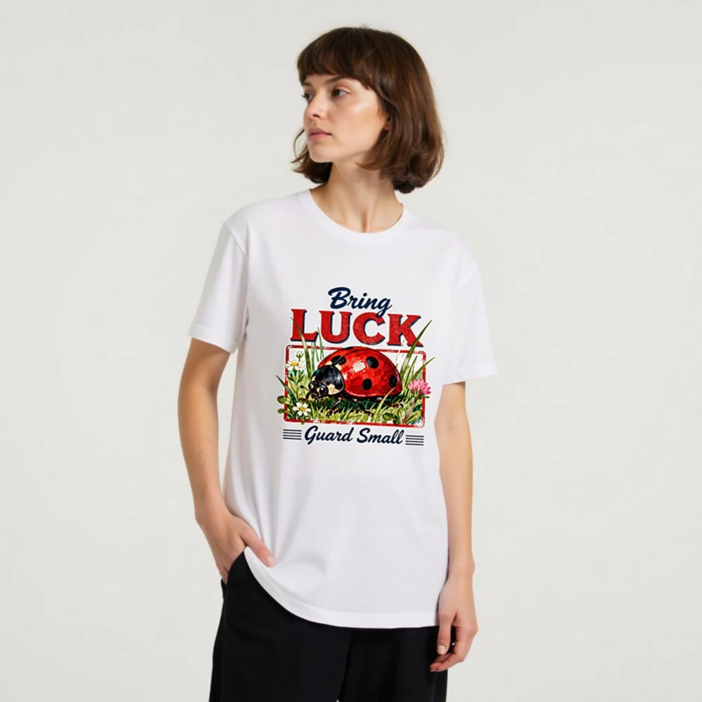 Bring Luck Ladybug T-Shirt – Unisex Graphic Tee for Good Fortune - Image 9