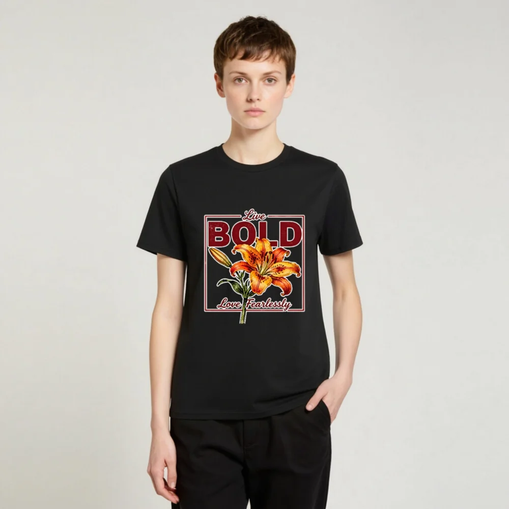 Bold Lily Unisex Organic Cotton T-Shirt – Live Bold, Love Fearlessly - Image 2