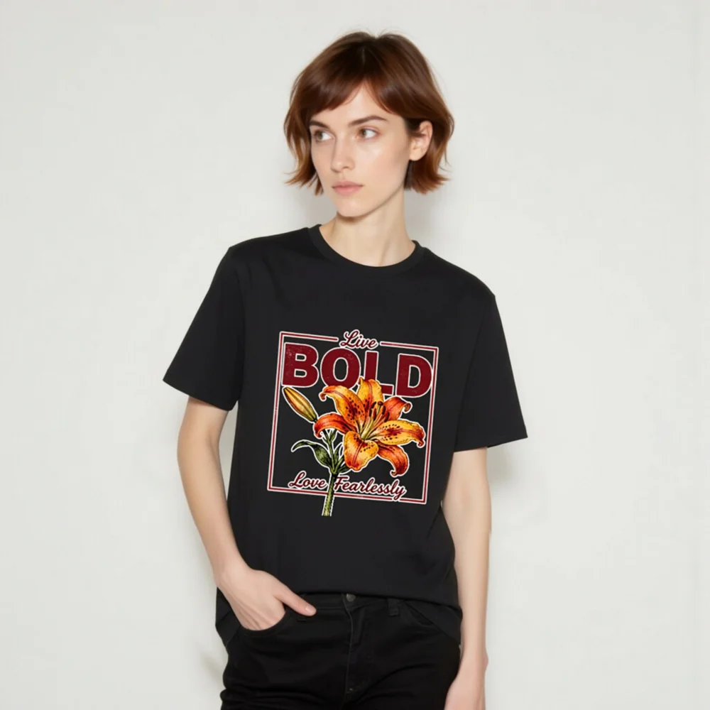 Bold Lily Unisex Organic Cotton T-Shirt – Live Bold, Love Fearlessly - Image 6