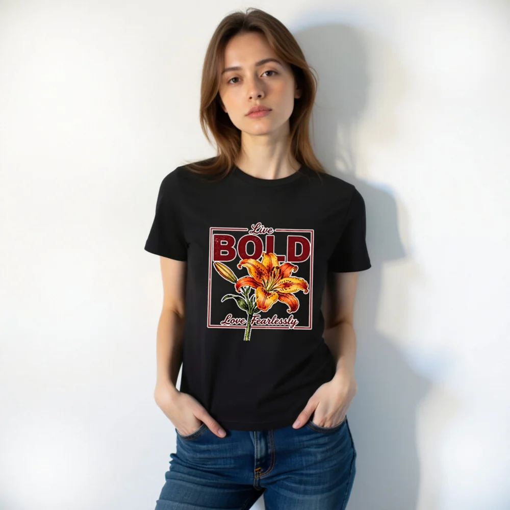 Bold Lily Unisex Organic Cotton T-Shirt – Live Bold, Love Fearlessly - Image 7