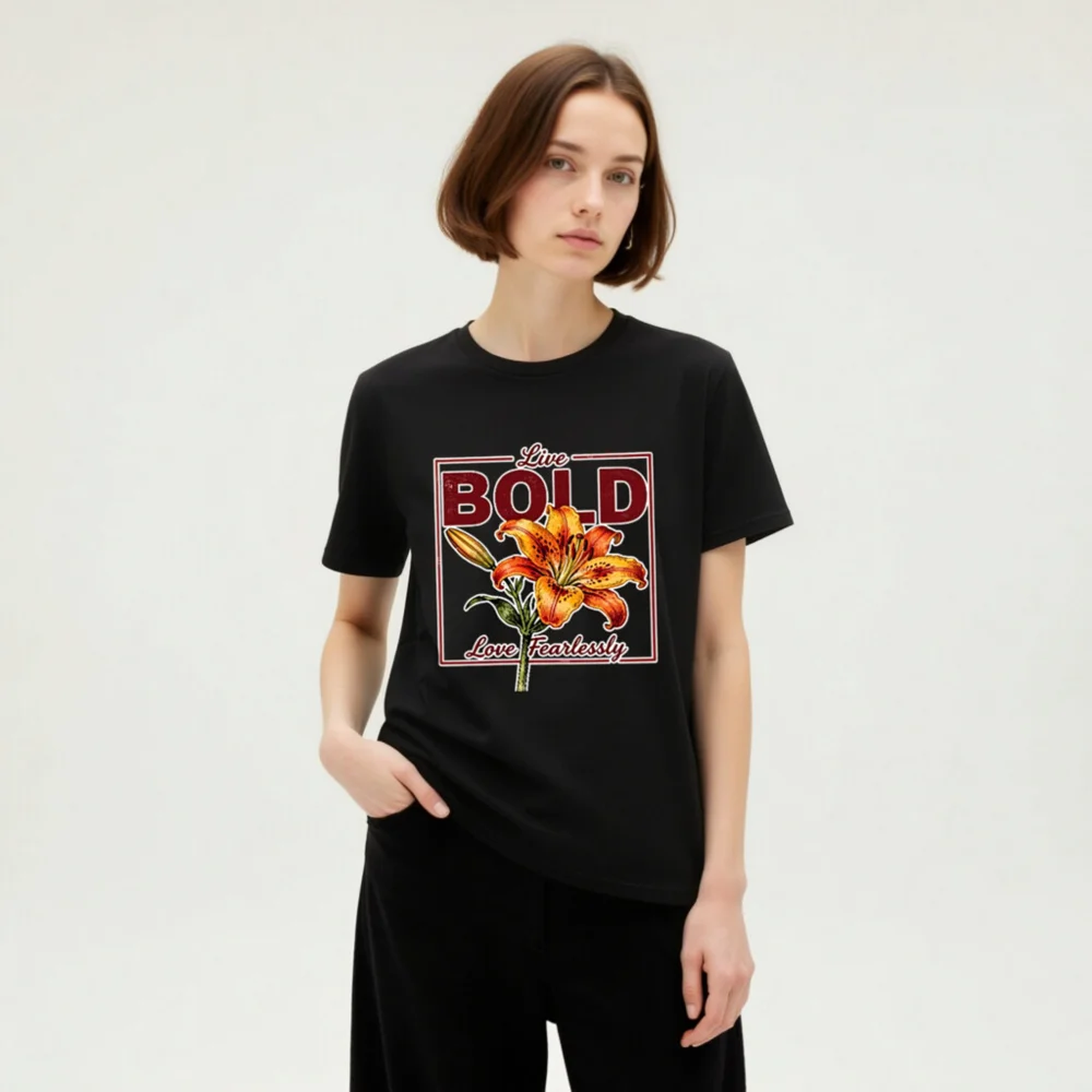 Bold Lily Unisex Organic Cotton T-Shirt – Live Bold, Love Fearlessly - Image 8