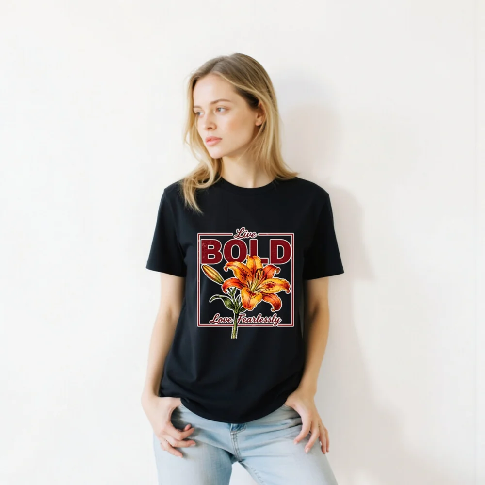 Bold Lily Unisex Organic Cotton T-Shirt – Live Bold, Love Fearlessly - Image 10