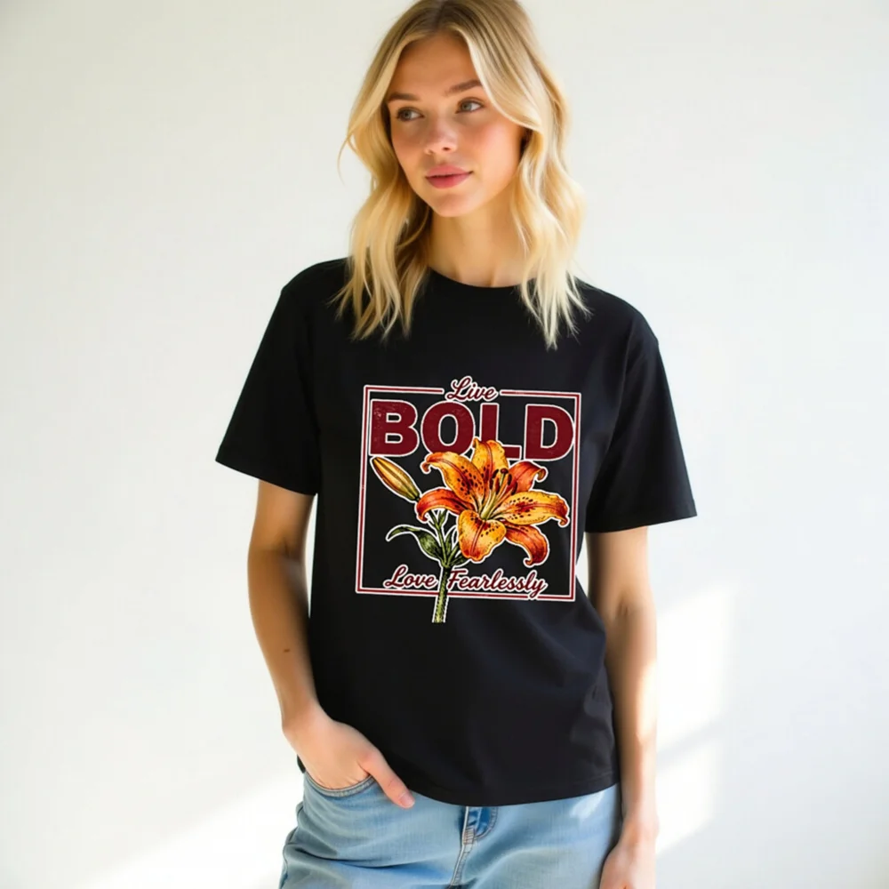 Bold Lily Unisex Organic Cotton T-Shirt – Live Bold, Love Fearlessly - Image 11