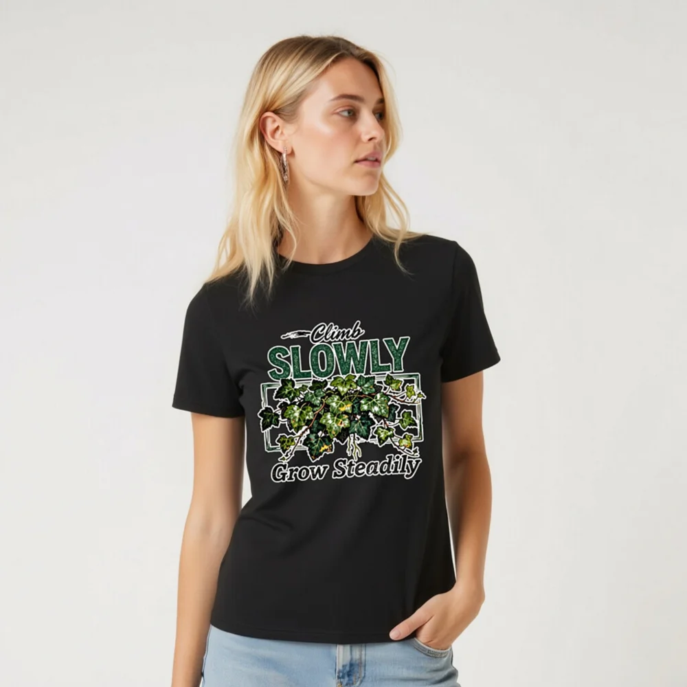 Climb Slowly Grow Steadily T-Shirt – Unisex Organic Cotton - Image 5