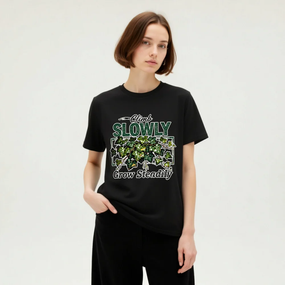 Climb Slowly Grow Steadily T-Shirt – Unisex Organic Cotton - Image 8