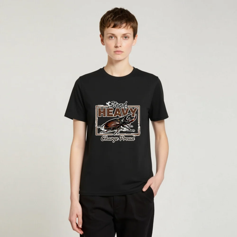 Stand Heavy Charge Proud T-Shirt – Unisex Organic Cotton Graphic Tee - Image 2