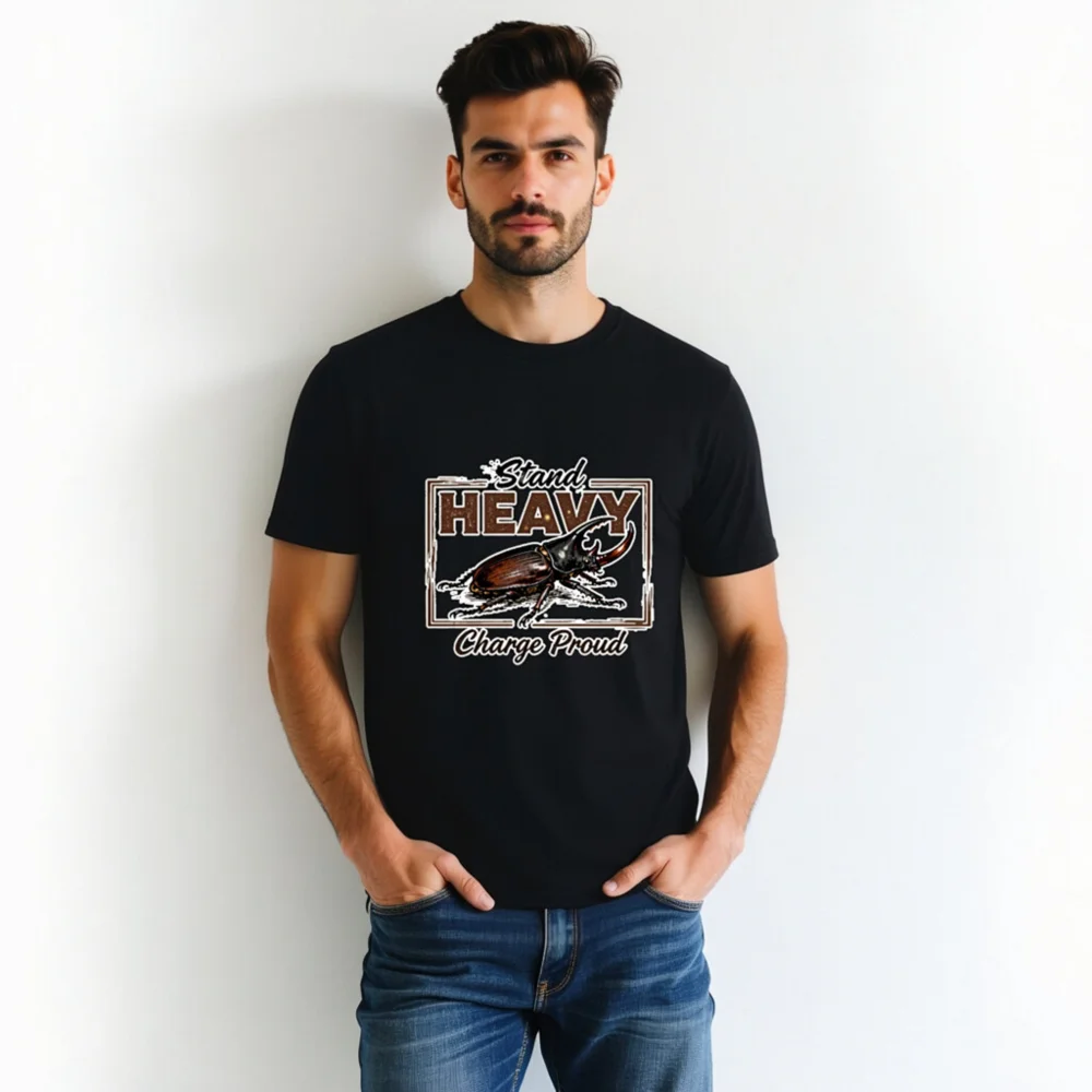 Stand Heavy Charge Proud T-Shirt – Unisex Organic Cotton Graphic Tee - Image 3