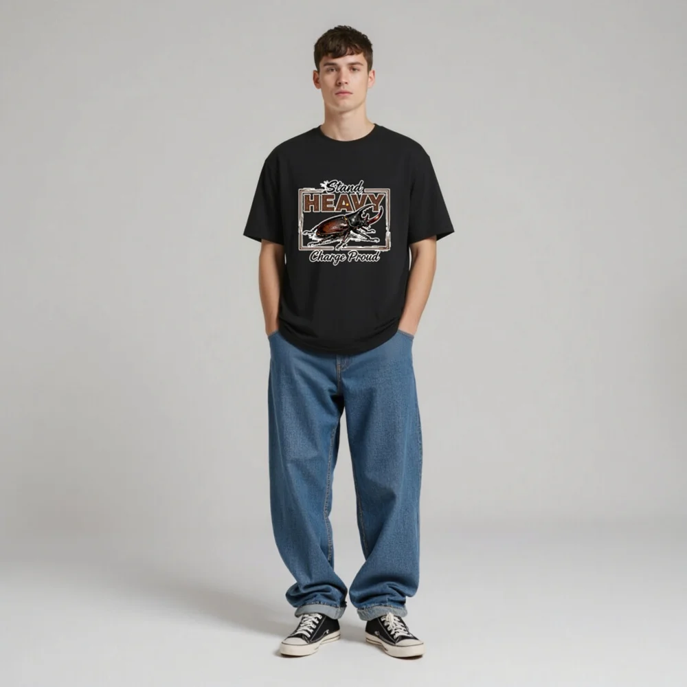 Stand Heavy Charge Proud T-Shirt – Unisex Organic Cotton Graphic Tee - Image 4