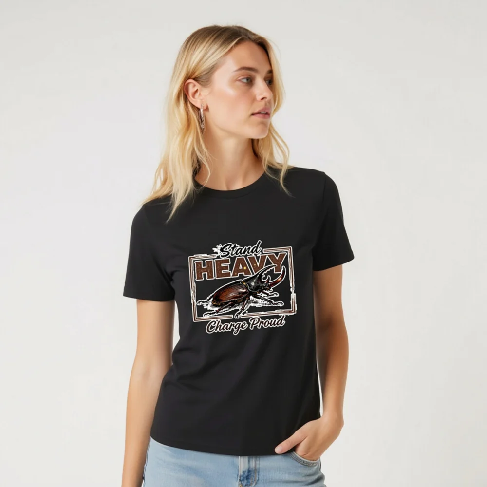 Stand Heavy Charge Proud T-Shirt – Unisex Organic Cotton Graphic Tee - Image 5