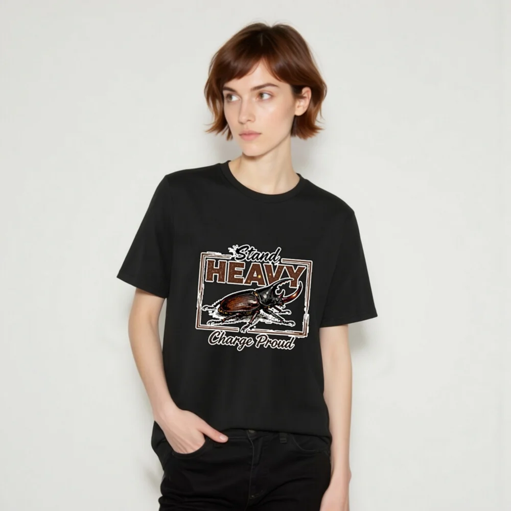 Stand Heavy Charge Proud T-Shirt – Unisex Organic Cotton Graphic Tee - Image 6