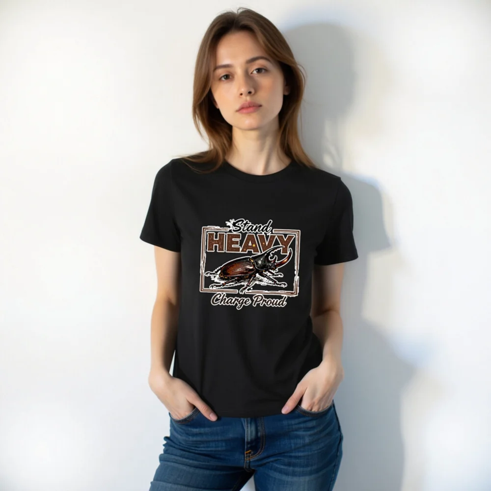Stand Heavy Charge Proud T-Shirt – Unisex Organic Cotton Graphic Tee - Image 7
