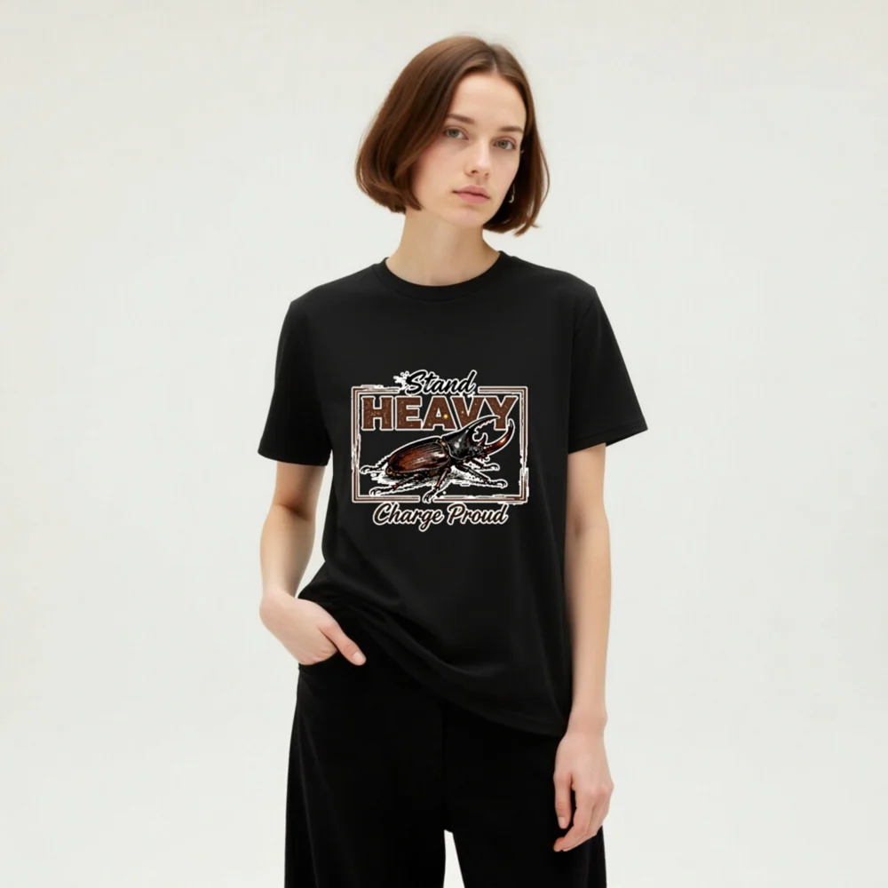 Stand Heavy Charge Proud T-Shirt – Unisex Organic Cotton Graphic Tee - Image 8