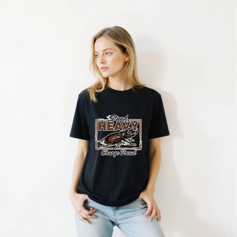 Stand Heavy Charge Proud T-Shirt – Unisex Organic Cotton Graphic Tee - Image 10