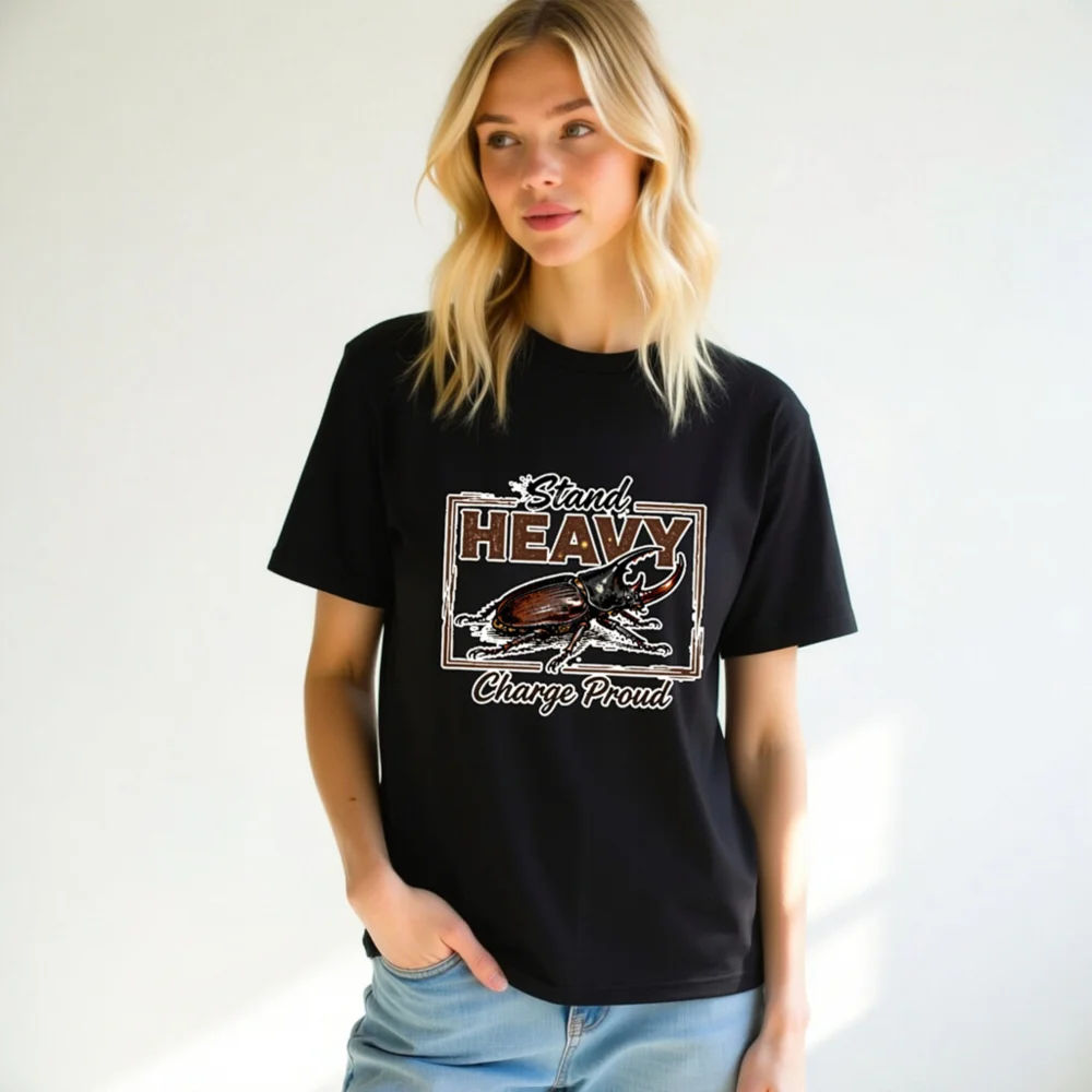 Stand Heavy Charge Proud T-Shirt – Unisex Organic Cotton Graphic Tee - Image 11