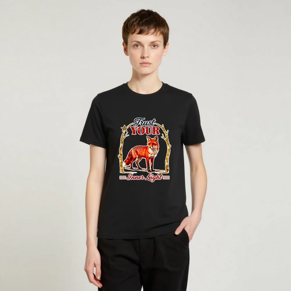 Trust Your Inner Light Fox T-Shirt – Unisex Organic Cotton - Image 2