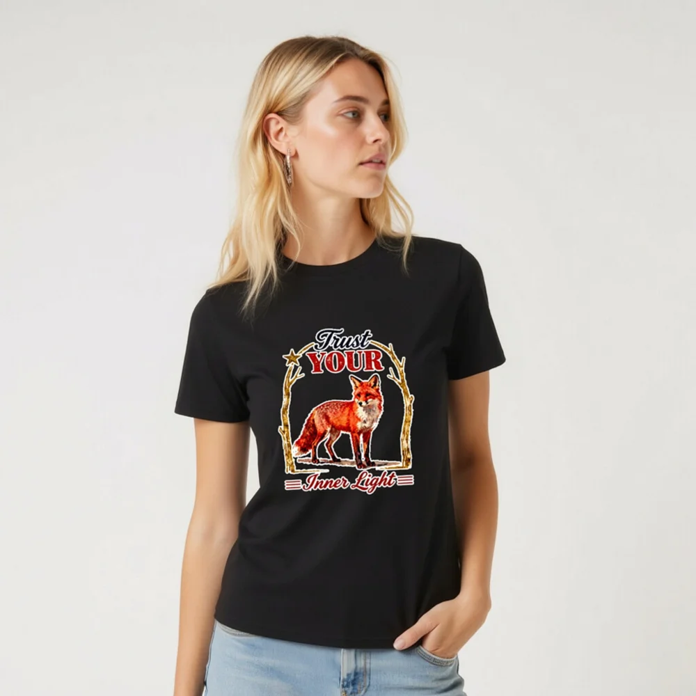 Trust Your Inner Light Fox T-Shirt – Unisex Organic Cotton - Image 5