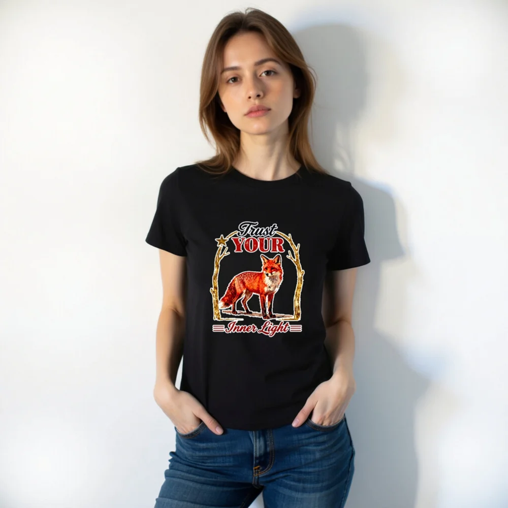 Trust Your Inner Light Fox T-Shirt – Unisex Organic Cotton - Image 7