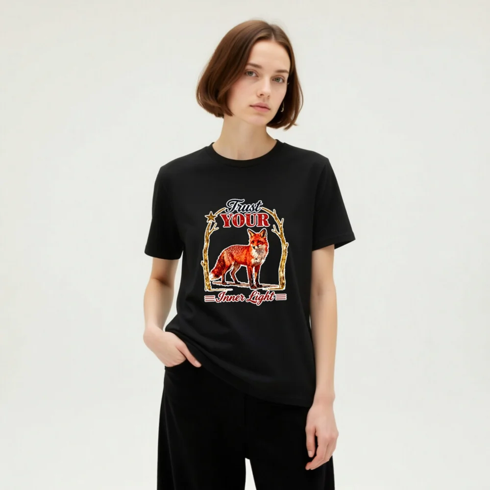 Trust Your Inner Light Fox T-Shirt – Unisex Organic Cotton - Image 8
