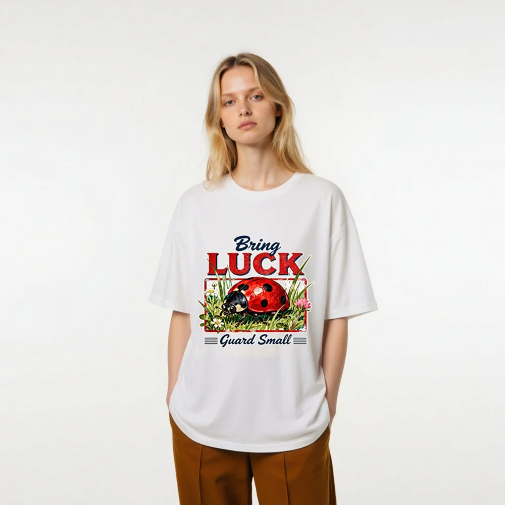 Bring Luck Guard Small Ladybug T-Shirt - Unisex Organic Cotton - Image 6