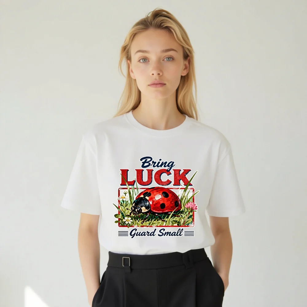 Bring Luck Guard Small Ladybug T-Shirt - Unisex Organic Cotton - Image 7