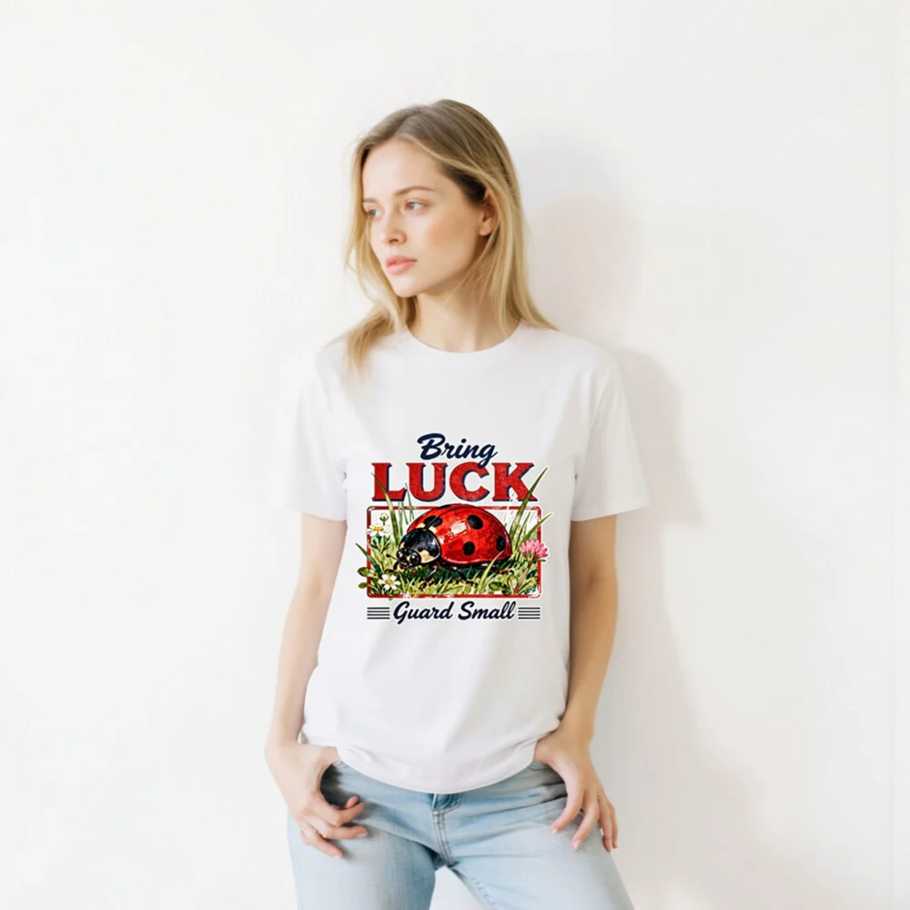 Bring Luck Guard Small Ladybug T-Shirt - Unisex Organic Cotton - Image 10