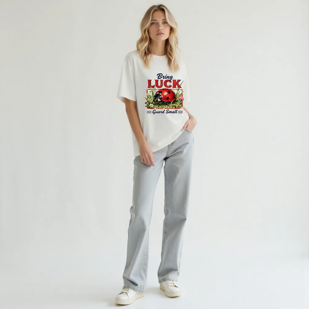 Bring Luck Guard Small Ladybug T-Shirt - Unisex Organic Cotton - Image 11