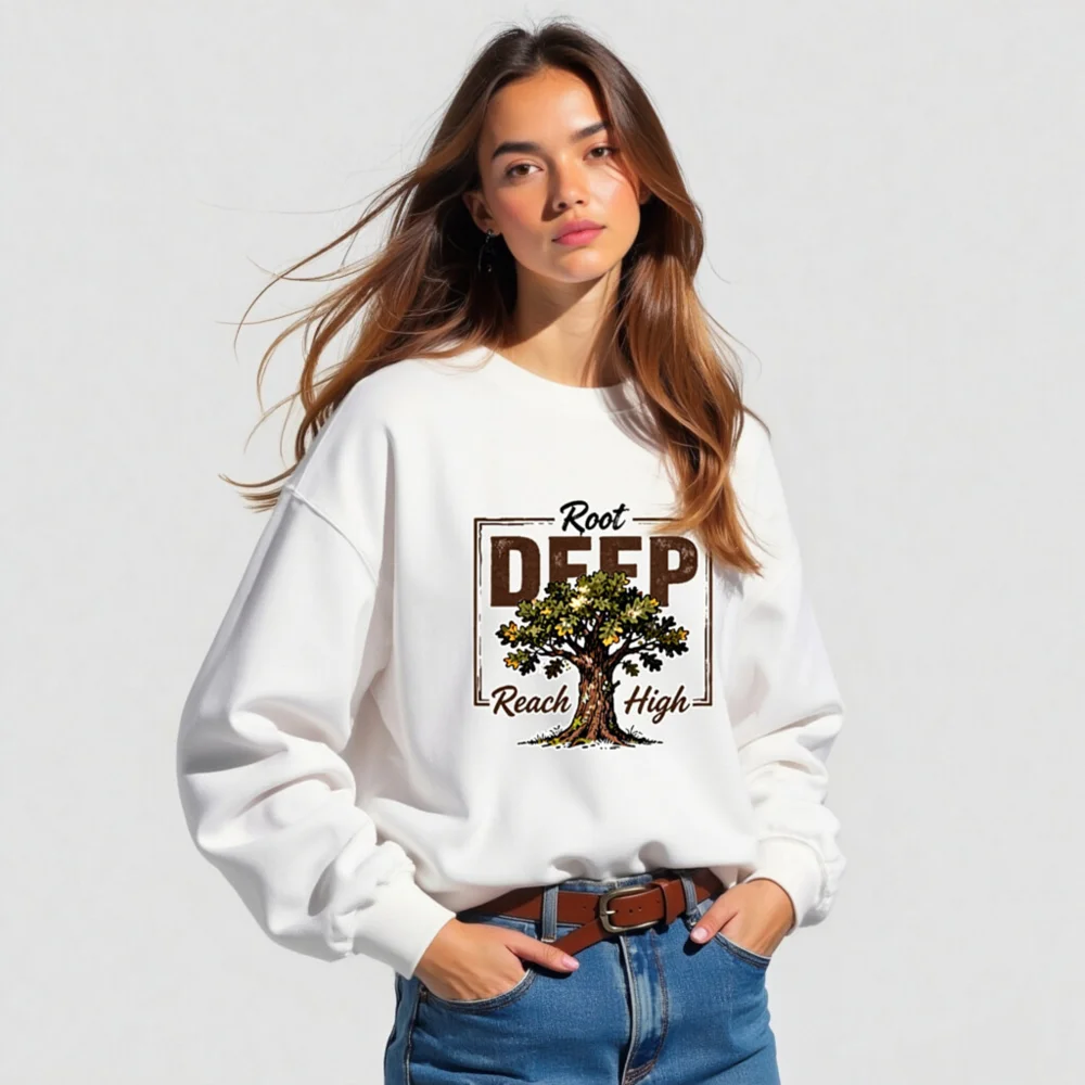 Root Deep Reach High Unisex Crewneck Sweatshirt - Image 4
