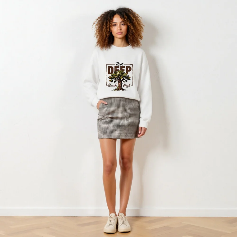 Root Deep Reach High Unisex Crewneck Sweatshirt - Image 5