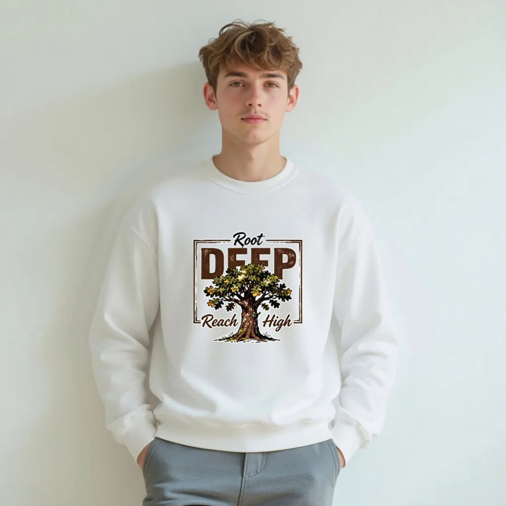 Root Deep Reach High Unisex Crewneck Sweatshirt - Image 6