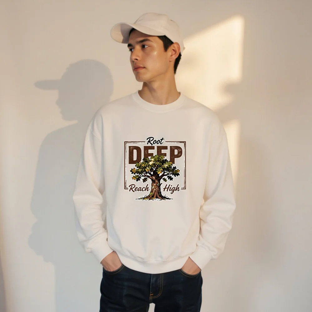 Root Deep Reach High Unisex Crewneck Sweatshirt - Image 9