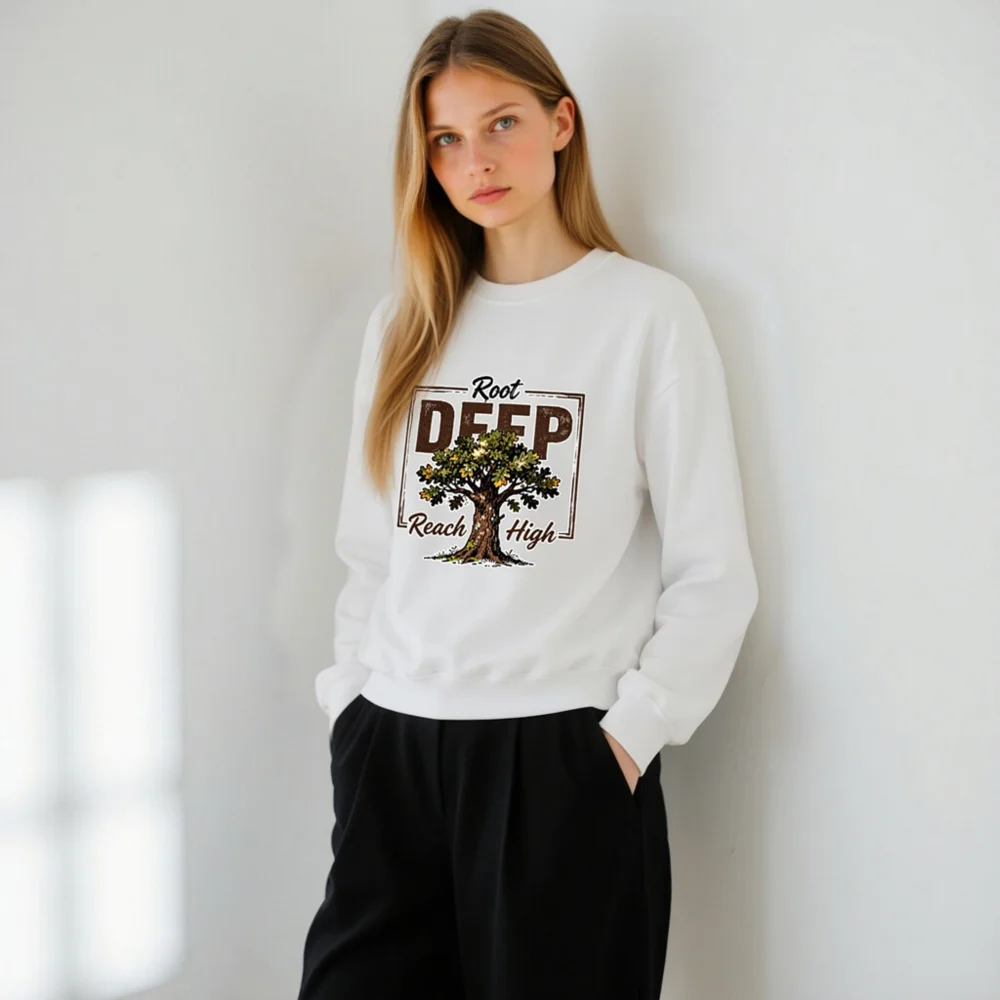 Root Deep Reach High Unisex Crewneck Sweatshirt - Image 11
