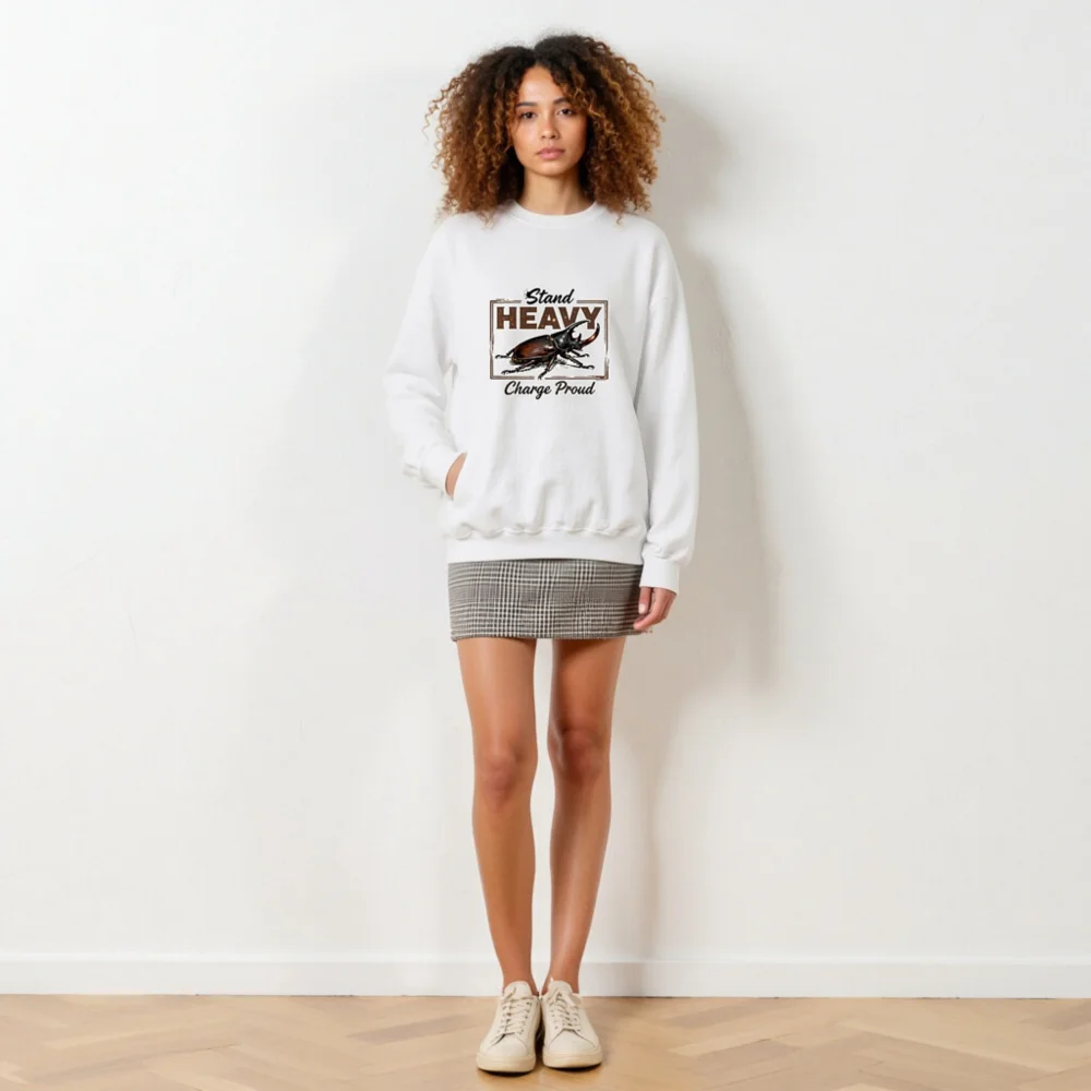 Stand Heavy Charge Proud Unisex Sweatshirt - Rhino Beetle Graphic - Image 5