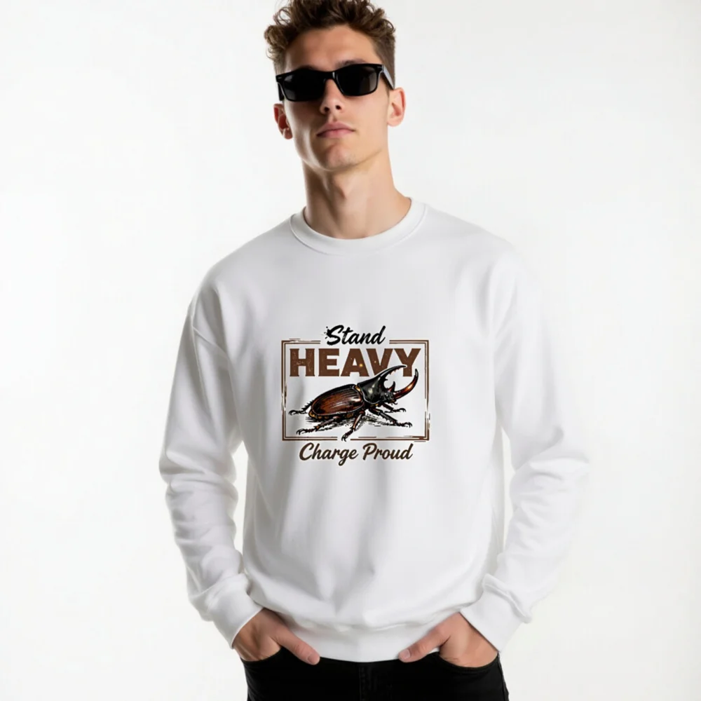 Stand Heavy Charge Proud Unisex Sweatshirt - Rhino Beetle Graphic - Image 8