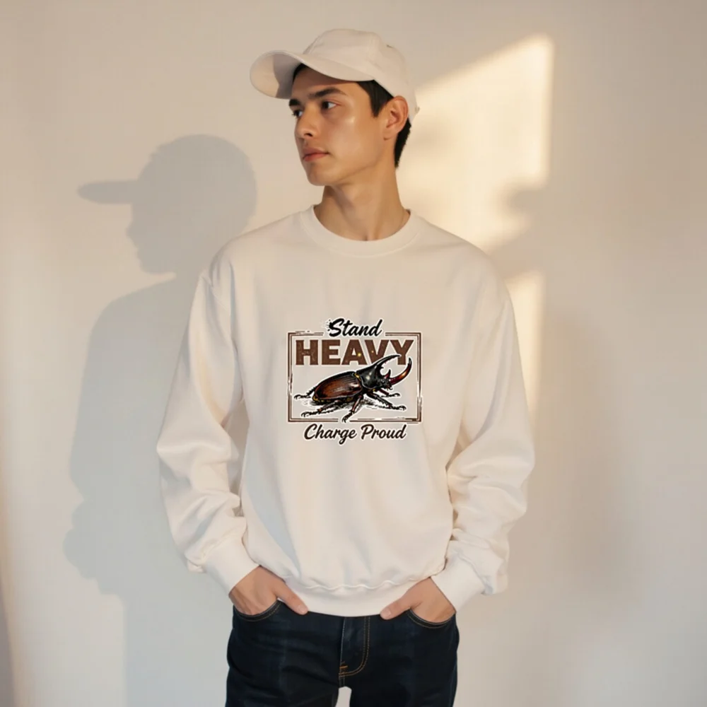 Stand Heavy Charge Proud Unisex Sweatshirt - Rhino Beetle Graphic - Image 9