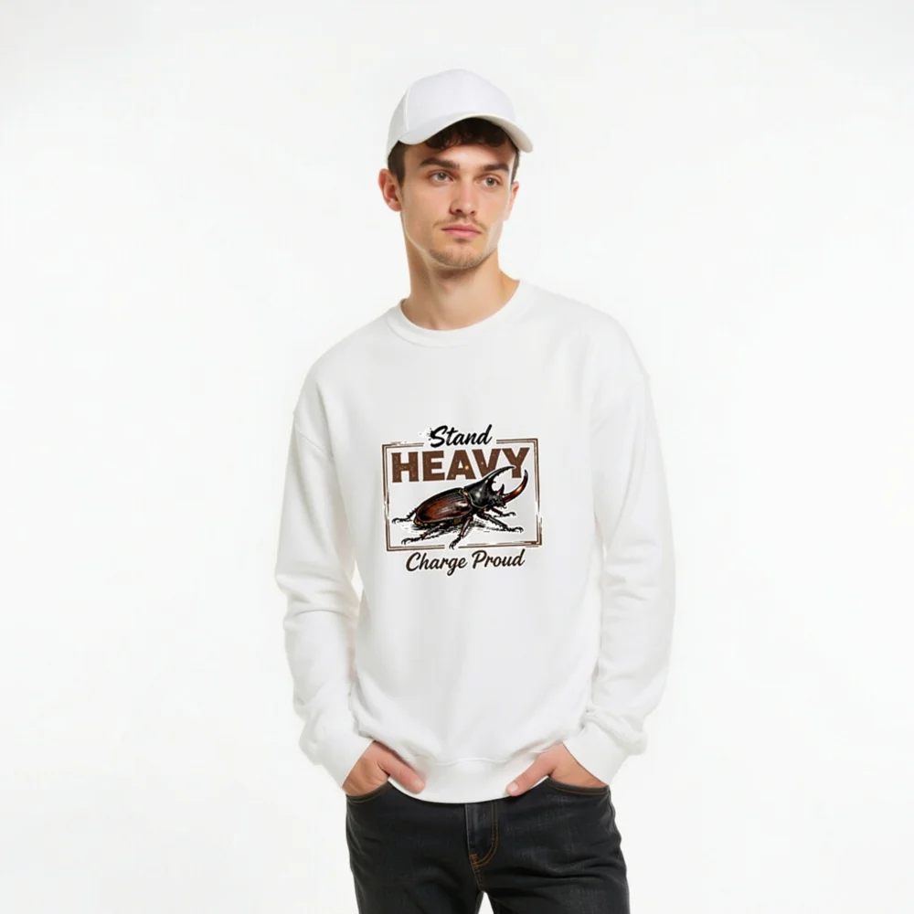Stand Heavy Charge Proud Unisex Sweatshirt - Rhino Beetle Graphic - Image 10