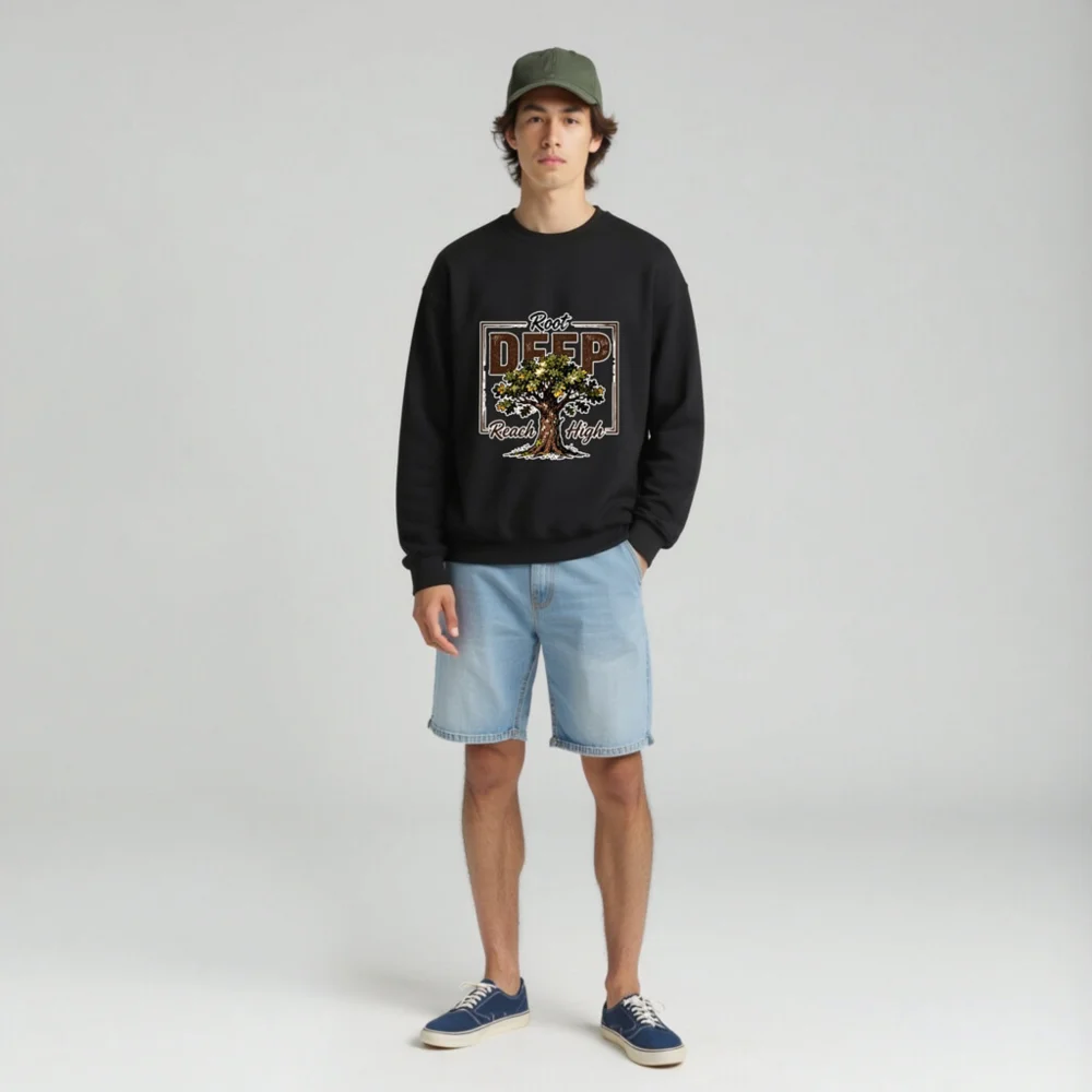 Root Deep Reach High Unisex Crewneck Sweatshirt - Image 3