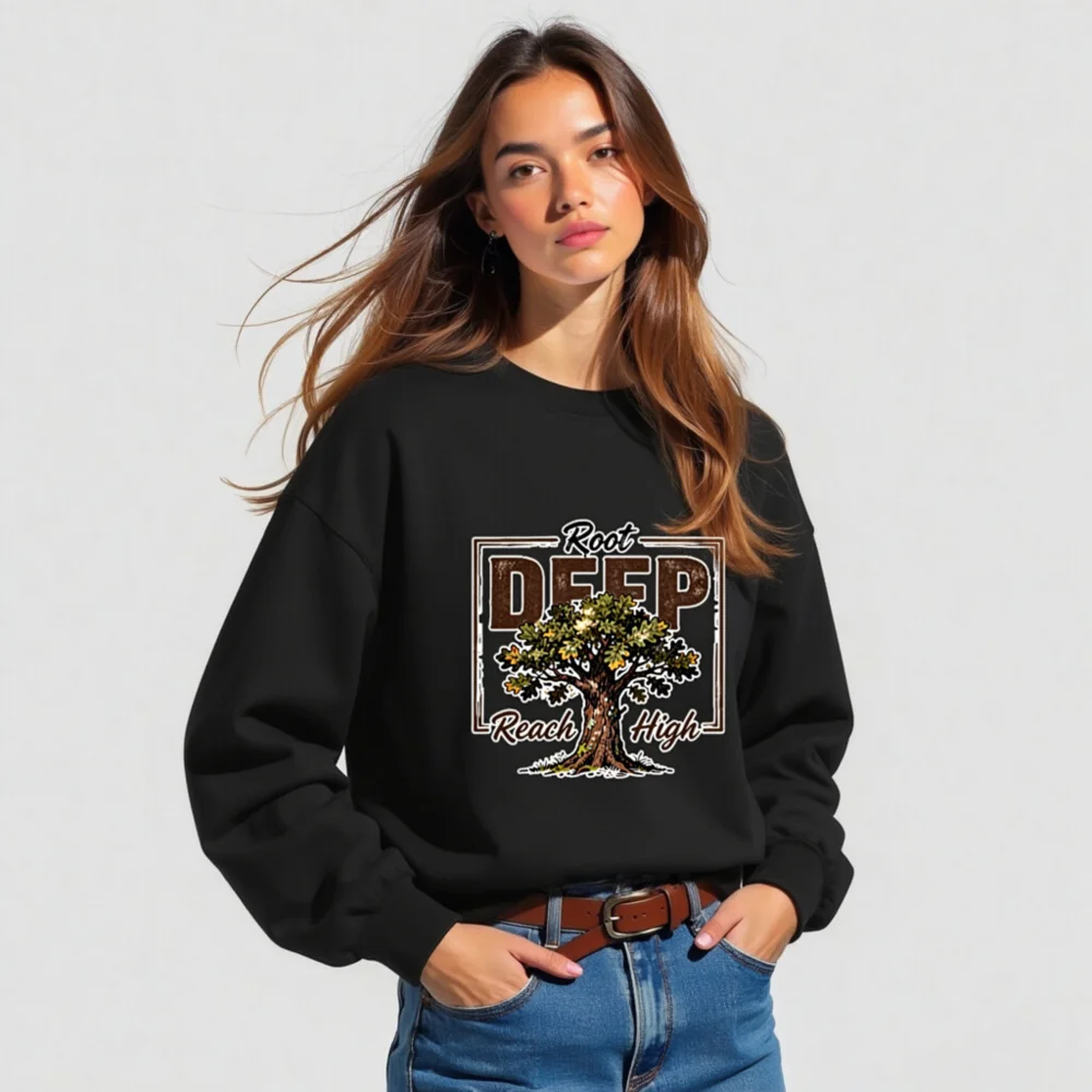 Root Deep Reach High Unisex Crewneck Sweatshirt - Image 4