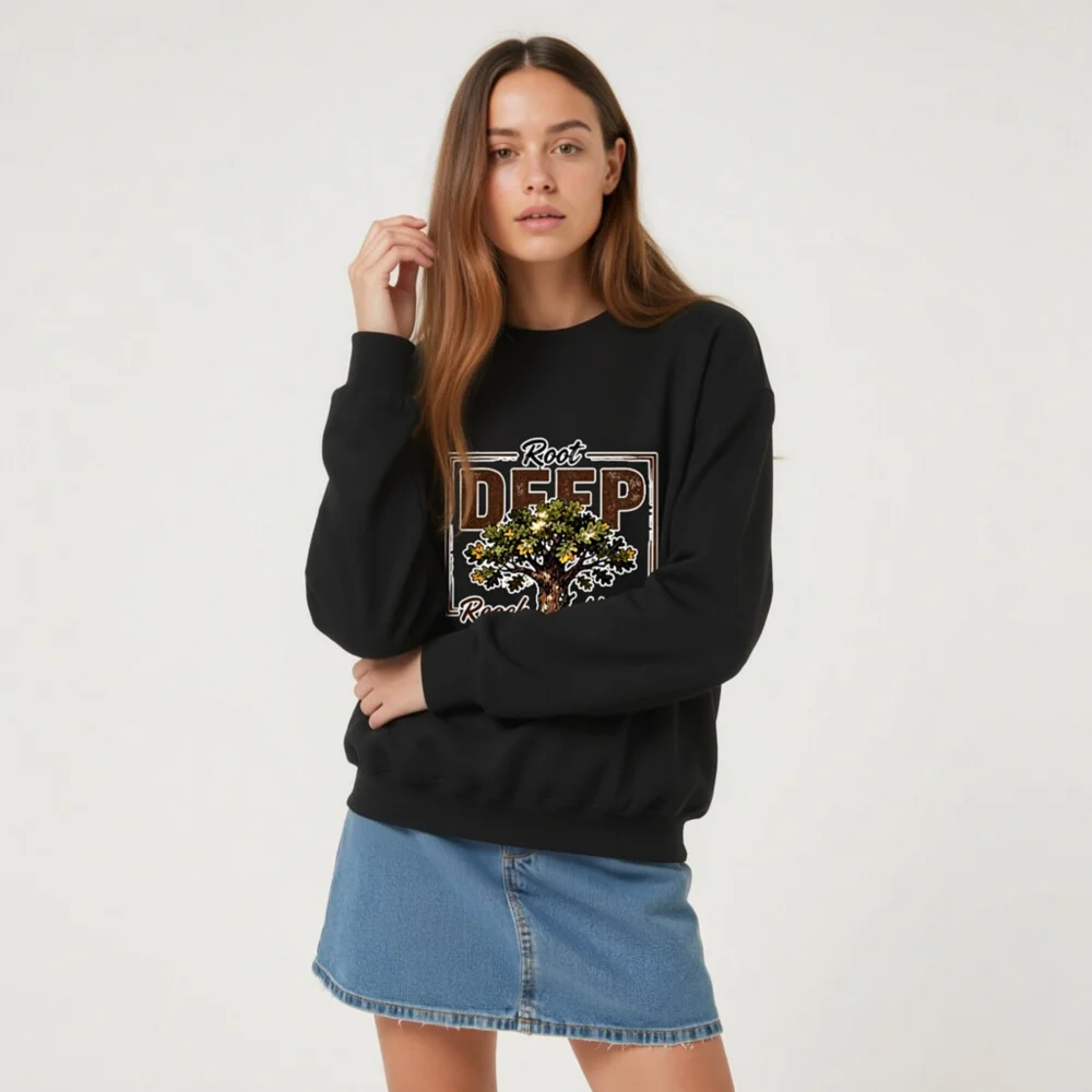 Root Deep Reach High Unisex Crewneck Sweatshirt - Image 7
